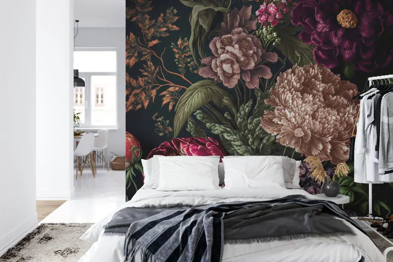 wallpaper mural close view focusing on illustration quality textures and visual depth for interior decoration wall decor wa
