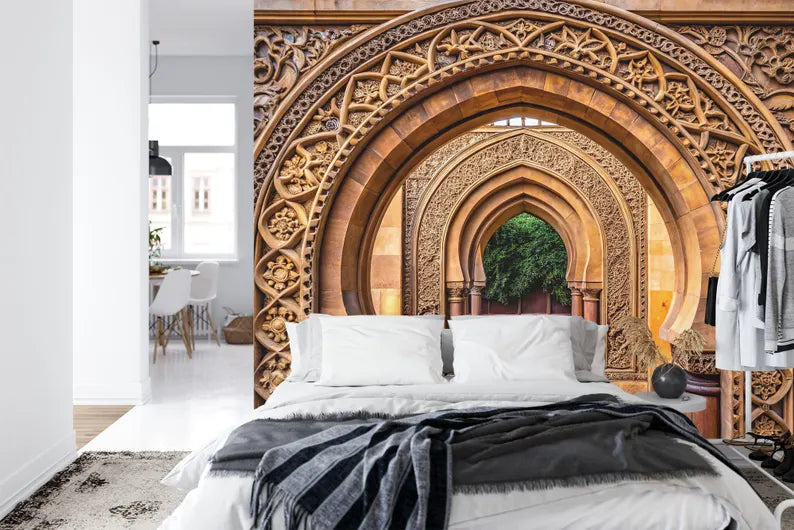 wallpaper mural close view focusing on illustration quality textures and visual depth for interior decoration wall decor wa