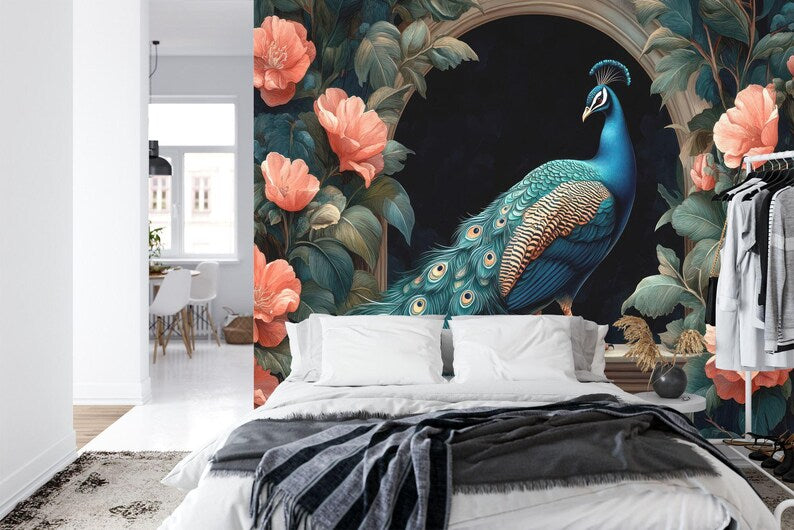 wallpaper mural close view focusing on illustration quality textures and visual depth for interior decoration wall decor wa