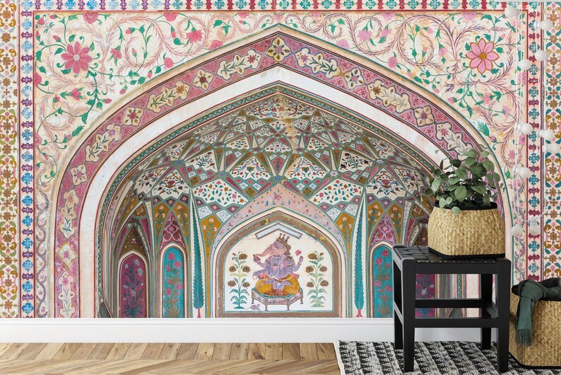 Ganesh Amber Palace Mural, Rajasthan Indian Art