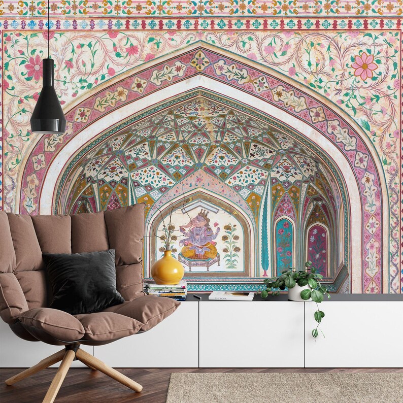 Ganesh Amber Palace Mural, Rajasthan Indian Art