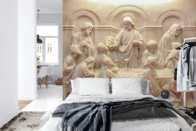 The Last Supper Sculpture Mural, Catholic Religious Wall Art