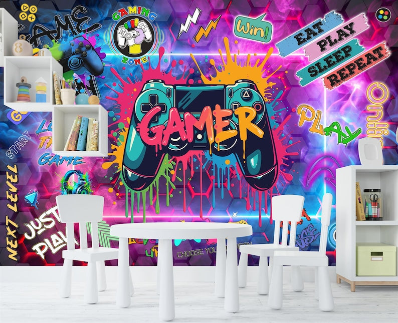 Gaming Room Wallpaper Mural Art Print