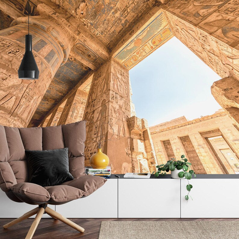 Egyptian Temple Mural Ramesses III, Luxor