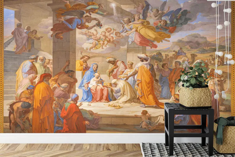 Renaissance Adoration of Magi Mural