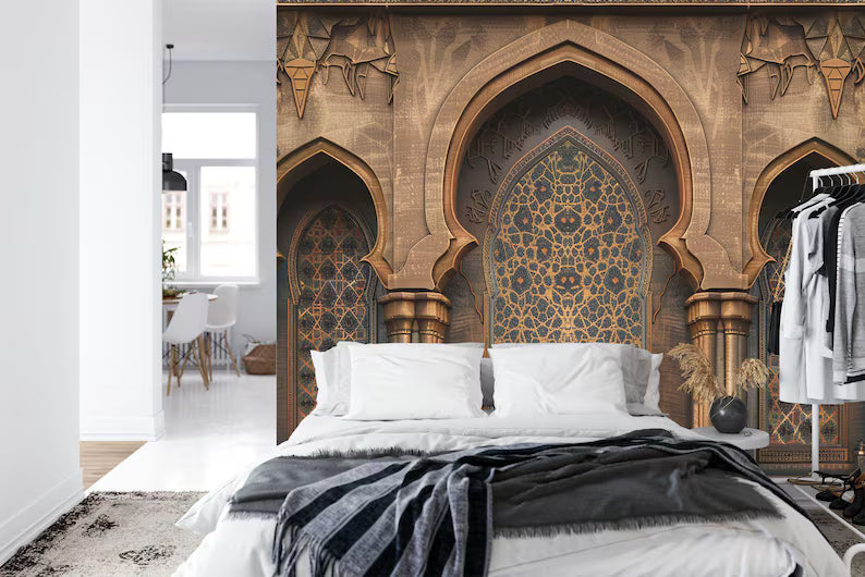 Islamic Arches Wallpaper Mural, Arabian Nights Decor