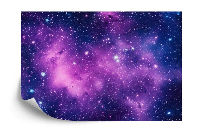 Galaxy Stars Wall Mural | Violet Azure Space Wallpaper