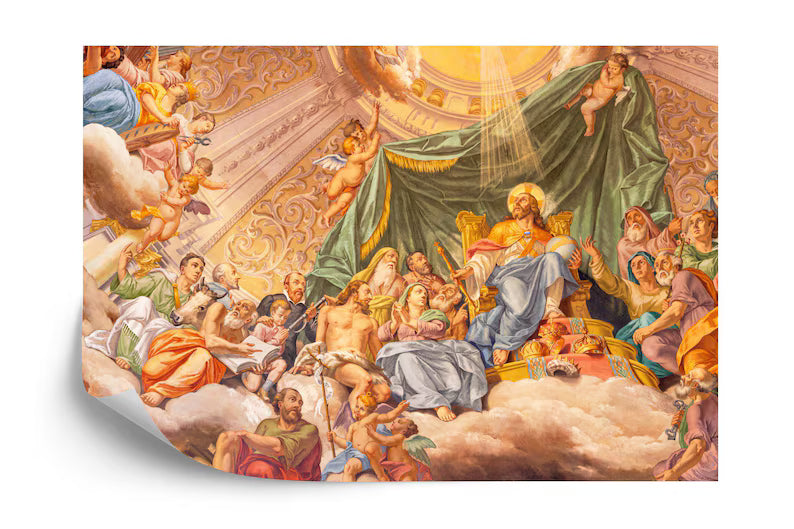 Renaissance Christ the King Fresco, Art Print Wallpaper