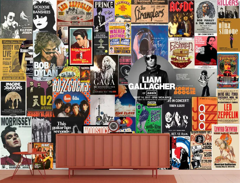 Vintage Concert Posters Wallpaper Mural Art Print