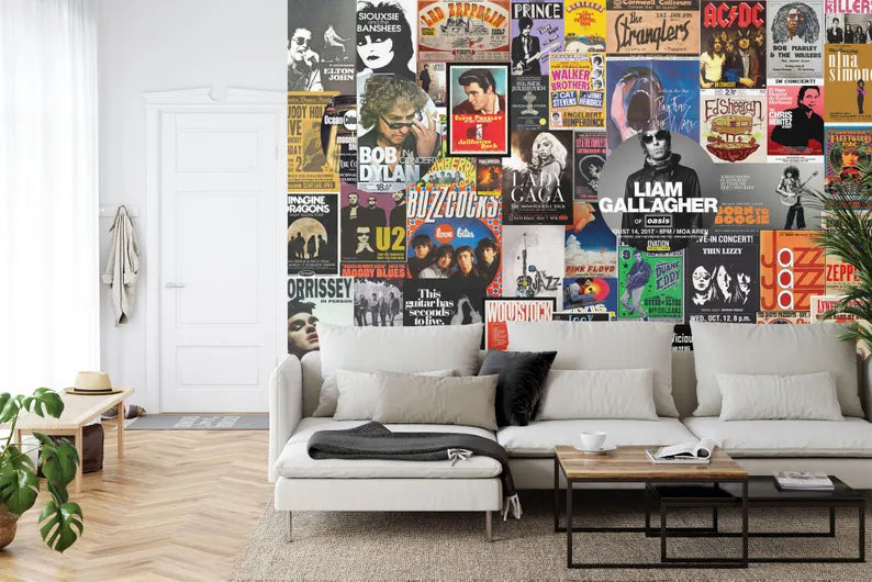 Vintage Concert Posters Wallpaper Mural Art Print