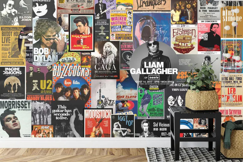Vintage Concert Posters Wallpaper Mural Art Print