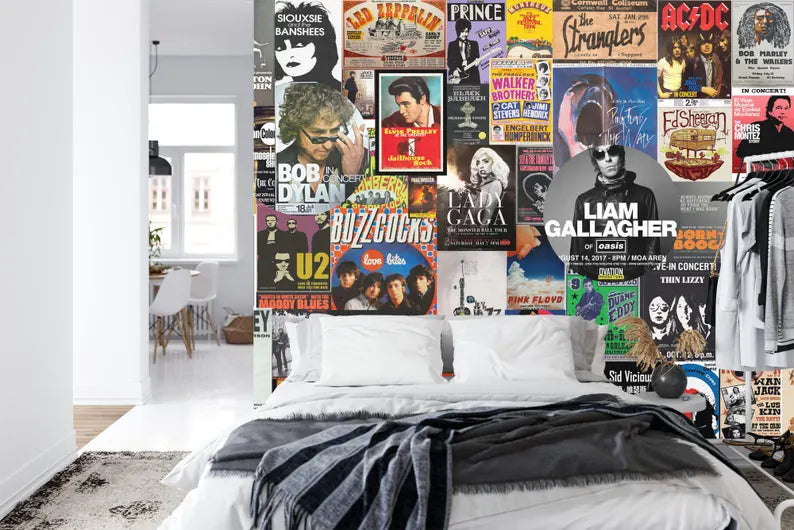 Vintage Concert Posters Wallpaper Mural Art Print