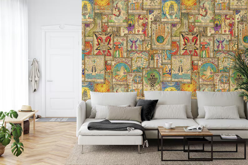 Esoteric Tarot Cards Wallpaper Mural Wall Decal