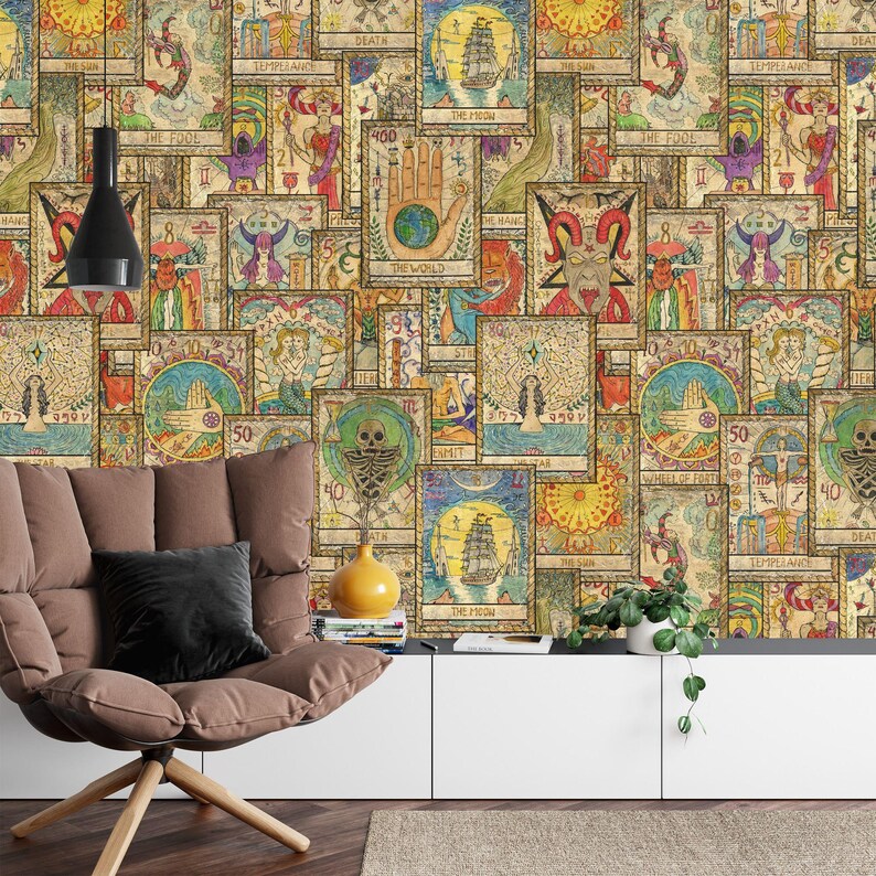 Esoteric Tarot Cards Wallpaper Mural Wall Decal