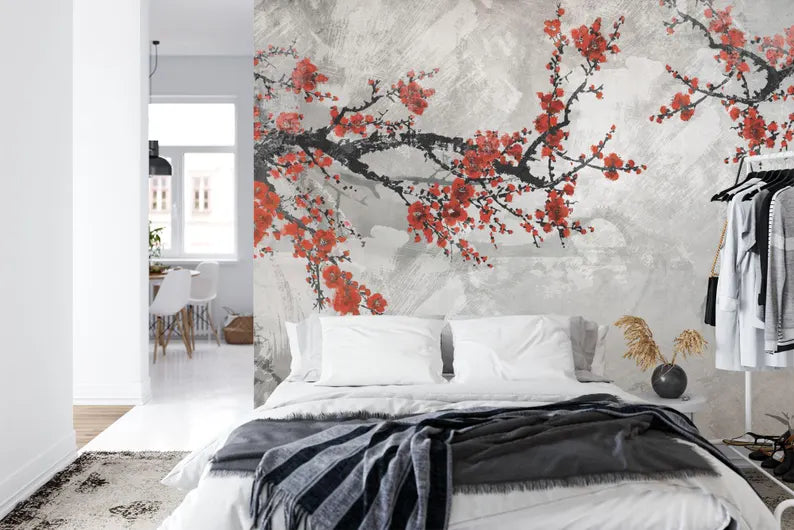 Japanese Sakura Branches Wall Mural