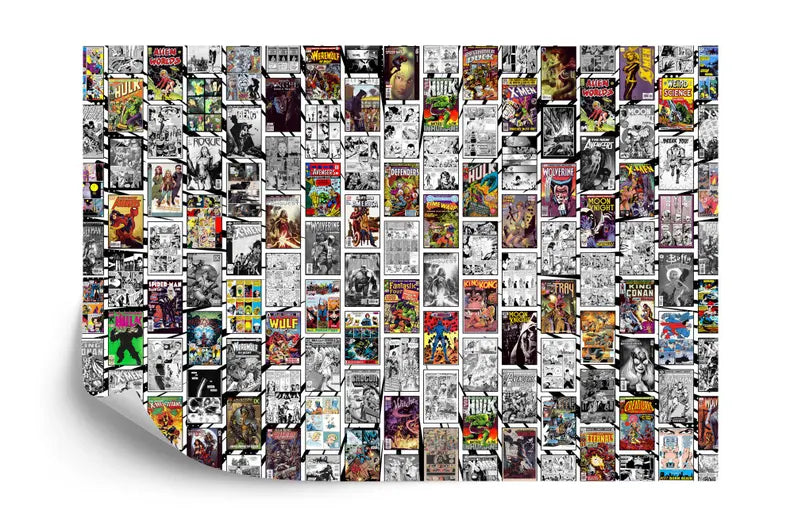 Vintage Comic Book Collage Wallpaper Mural
