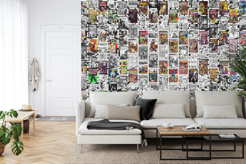 Vintage Comic Book Collage Wallpaper Mural