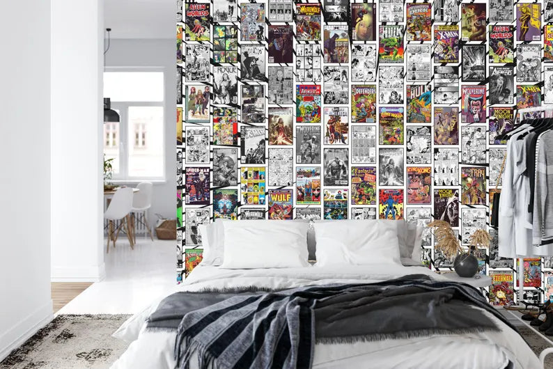 Vintage Comic Book Collage Wallpaper Mural