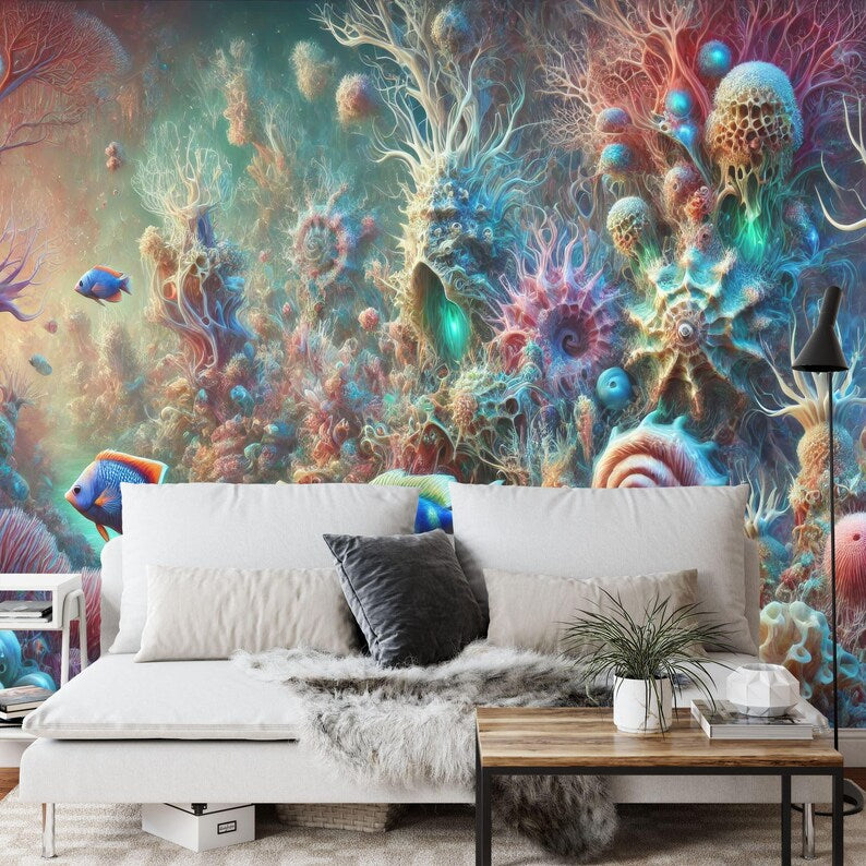 Underwater Coral Reef Wall Mural, Nursery Wallpaper