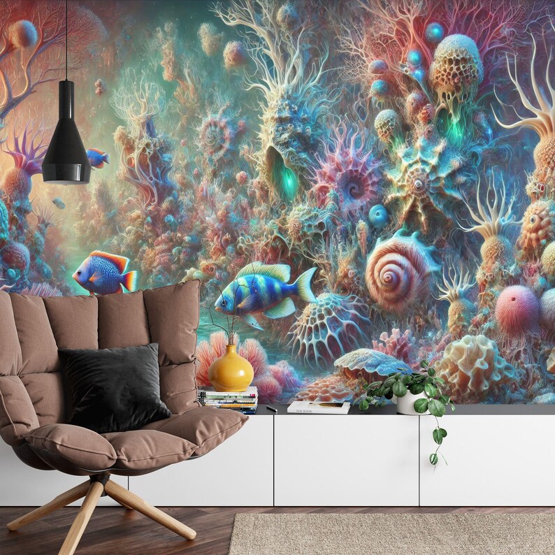 Underwater Coral Reef Wall Mural, Nursery Wallpaper