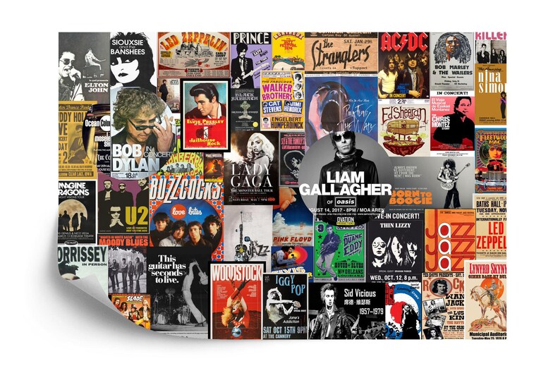 Vintage Concert Posters Wallpaper Mural