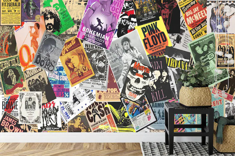 Vintage Concert Poster Wallpaper Mural