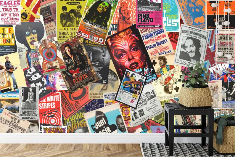 Vintage Concert Poster Wallpaper Mural