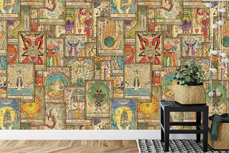 Esoteric Tarot Cards Wallpaper Mural Wall Decal