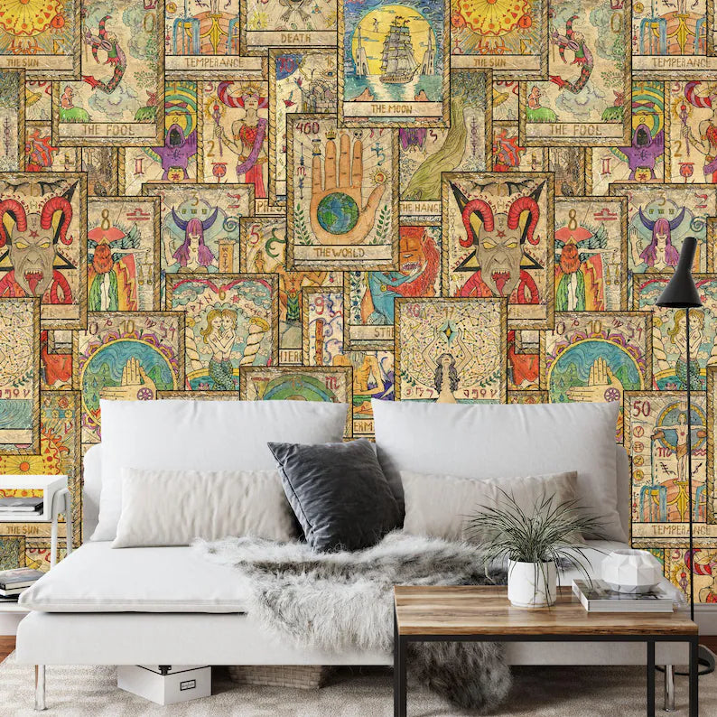 Esoteric Tarot Cards Wallpaper Mural Wall Decal