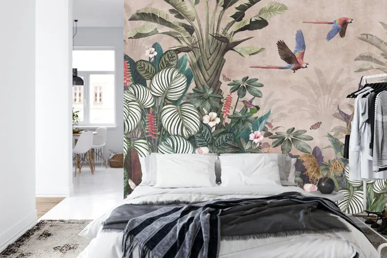 Watercolor Tropical Rainforest Wallpaper Mural Gift