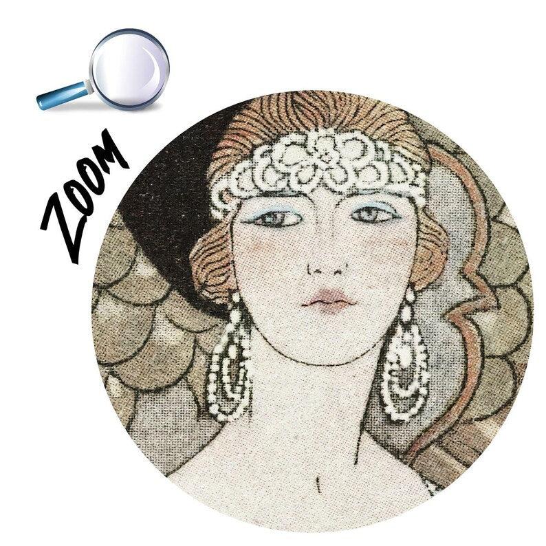 Art Deco Woman and Phoenix Wallpaper Mural Art Print