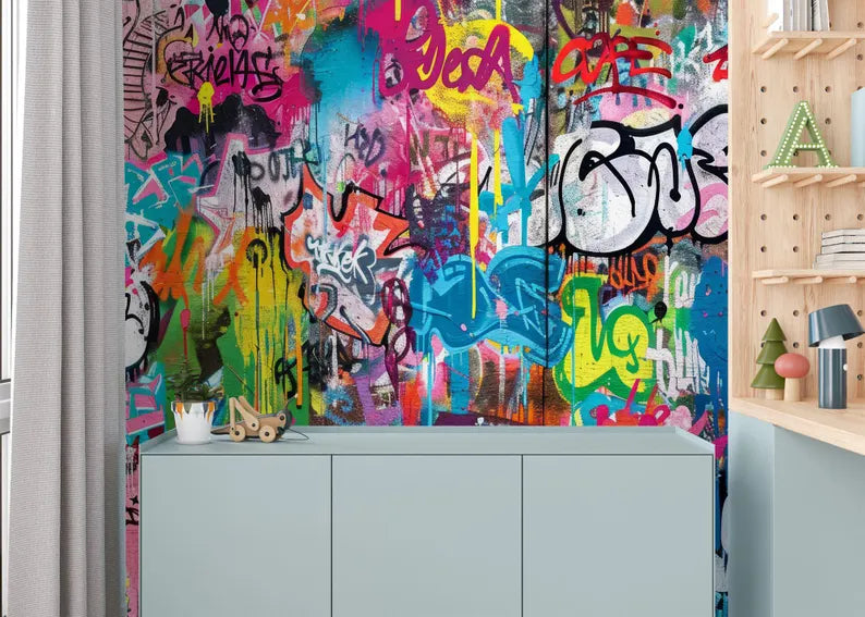 Graffiti Wall Mural, Urban Street Art Wallpaper