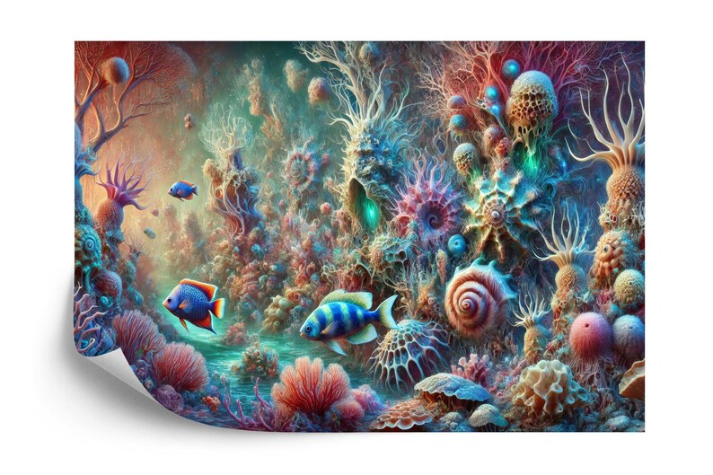 Underwater Coral Reef Wall Mural, Nursery Wallpaper