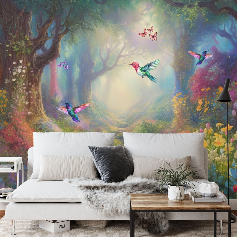 Enchanted Forest Wallpaper Mural Girls Room Decor