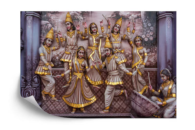 Hindu Temple Wall Mural, Religious Statues Gift