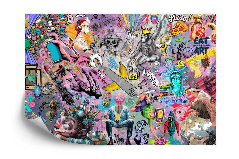 Street Art Graffiti Wallpaper Mural: Modern Urban Style