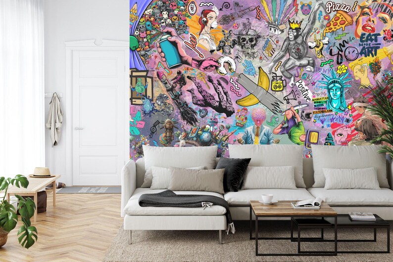 Street Art Graffiti Wallpaper Mural: Modern Urban Style