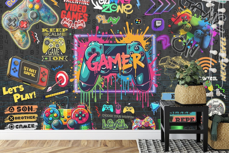 Gaming Room Wallpaper Mural Art Print