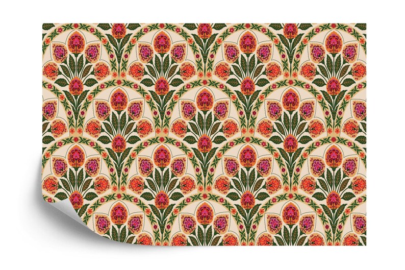 Art Deco Floral Wallpaper Mural, Art Nouveau