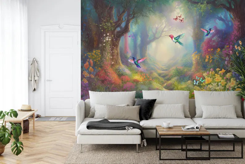 Enchanted Forest Wallpaper Mural Girls Room Decor