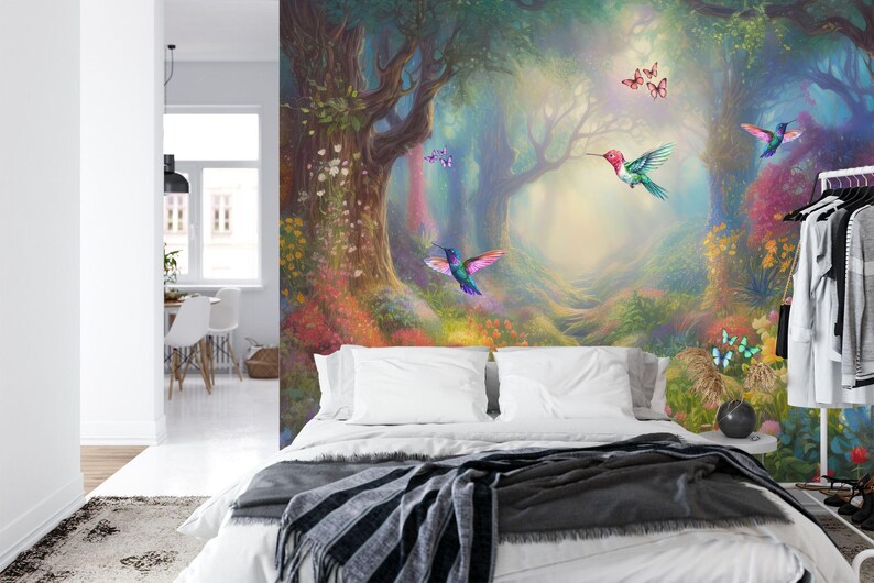 Enchanted Forest Wallpaper Mural Girls Room Decor