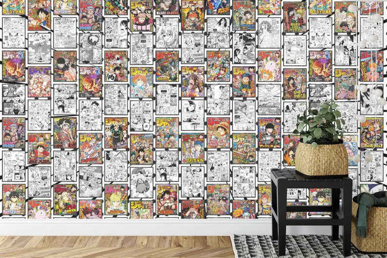 Anime Manga Collage Wallpaper, Black White Comics