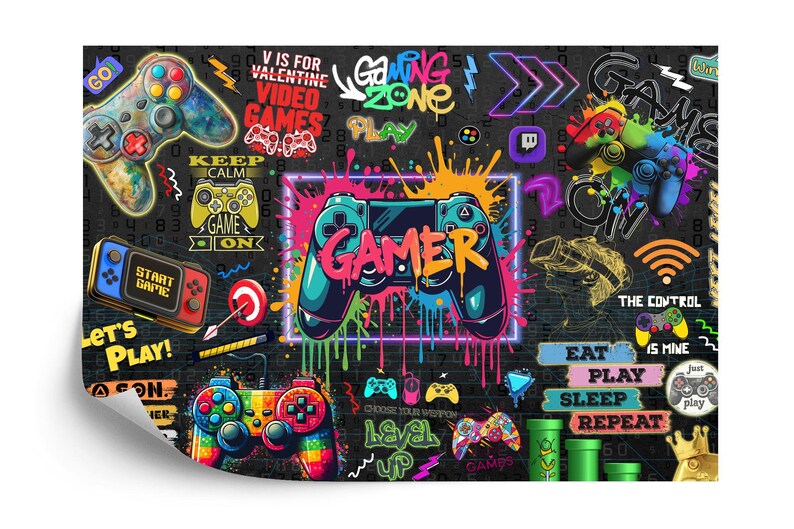 Gaming Room Wallpaper Mural Art Print