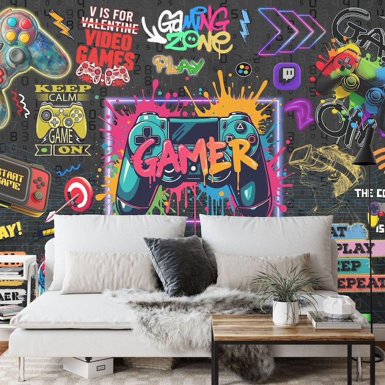 Gaming Room Wallpaper Mural Art Print