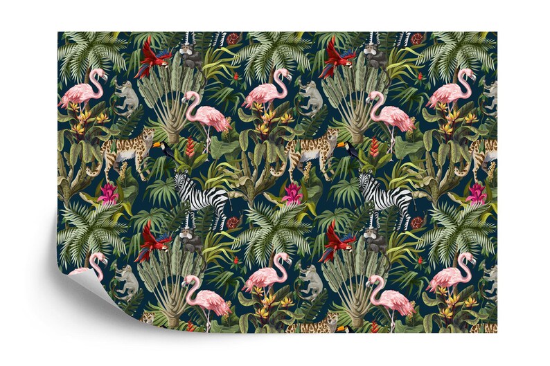 Tropical Rainforest Wallpaper Mural Watercolor Decal