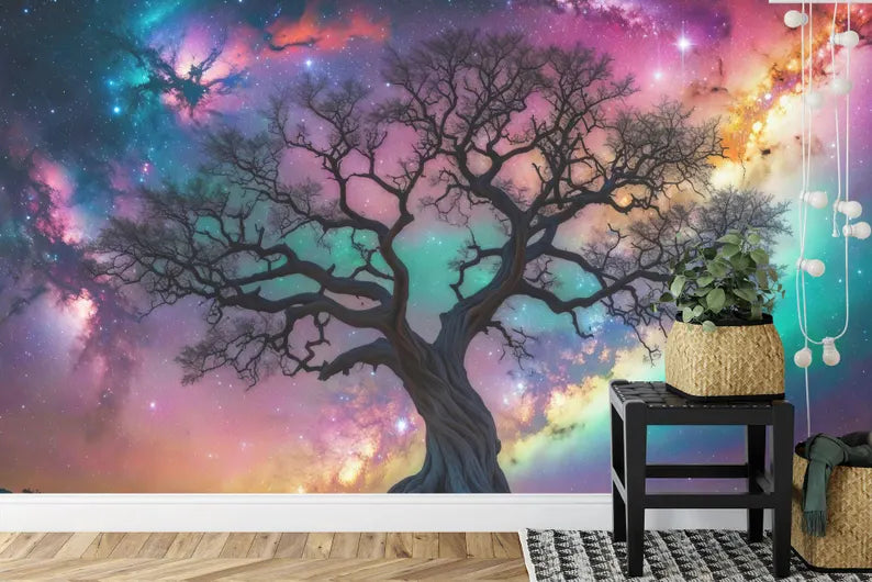 Magical Tree Wallpaper Mural, Fantasy World Wall Decal