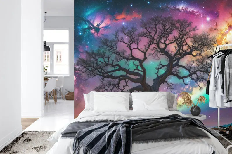 Magical Tree Wallpaper Mural, Fantasy World Wall Decal