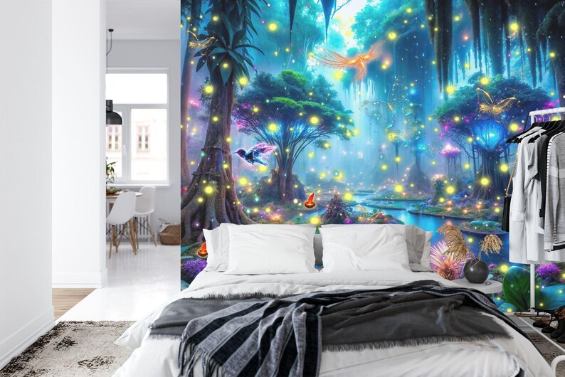 Luminous Mushroom Forest Wallpaper Mural