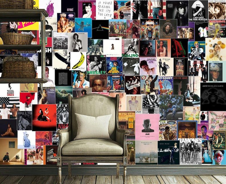 Music Album Collage Wallpaper,  Customizable