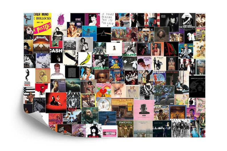 Music Album Collage Wallpaper,  Customizable